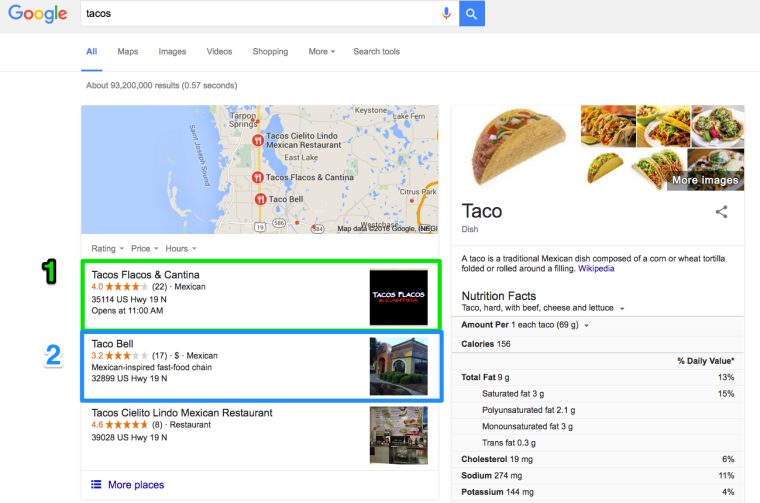 Google Local Results Tacos Search Query 760x503
