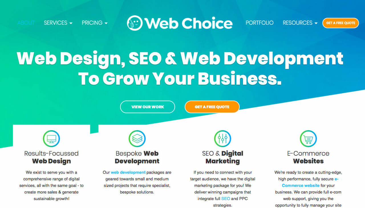 Web Choice home page