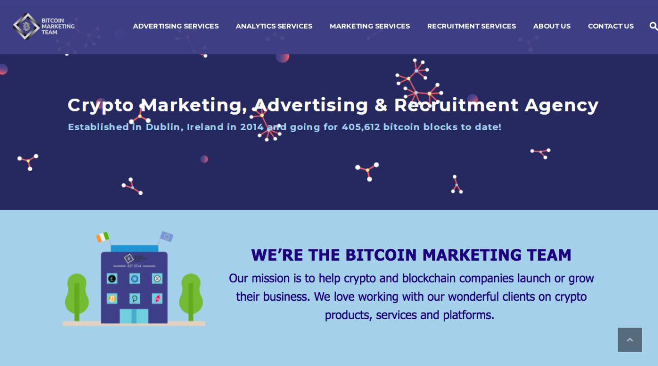Bitcoin Marketing Team home page