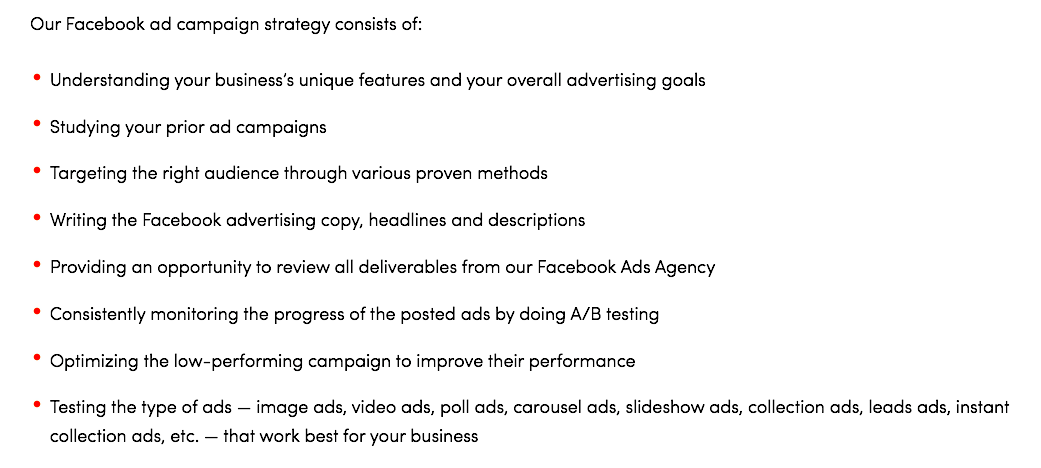 Facebook ads agency services