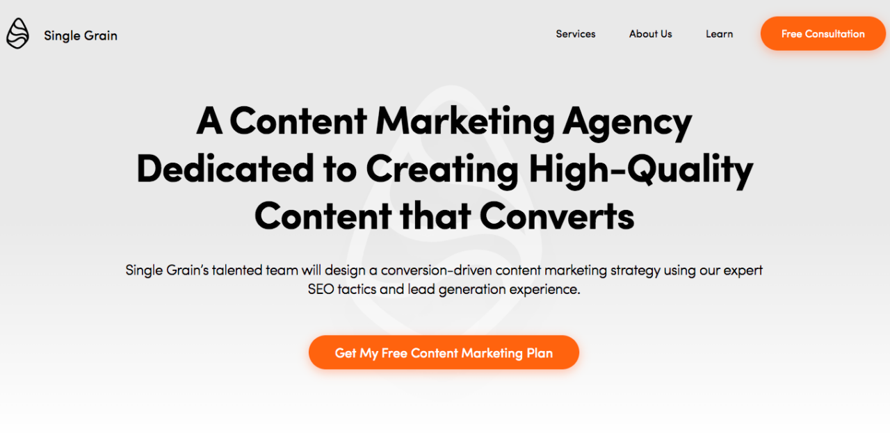 Single Grain content marketing agency