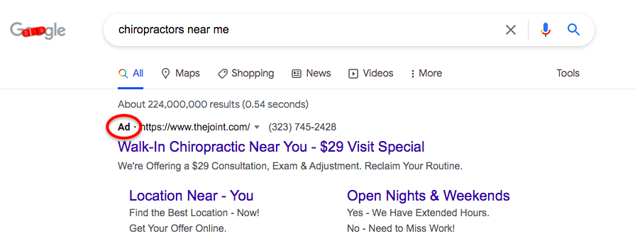 search ads example