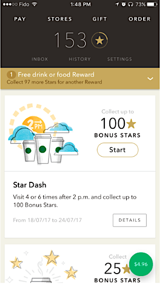 Starbucks' gamified mobile app