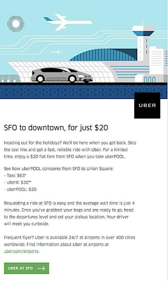 uber personalized email marketing by location 1